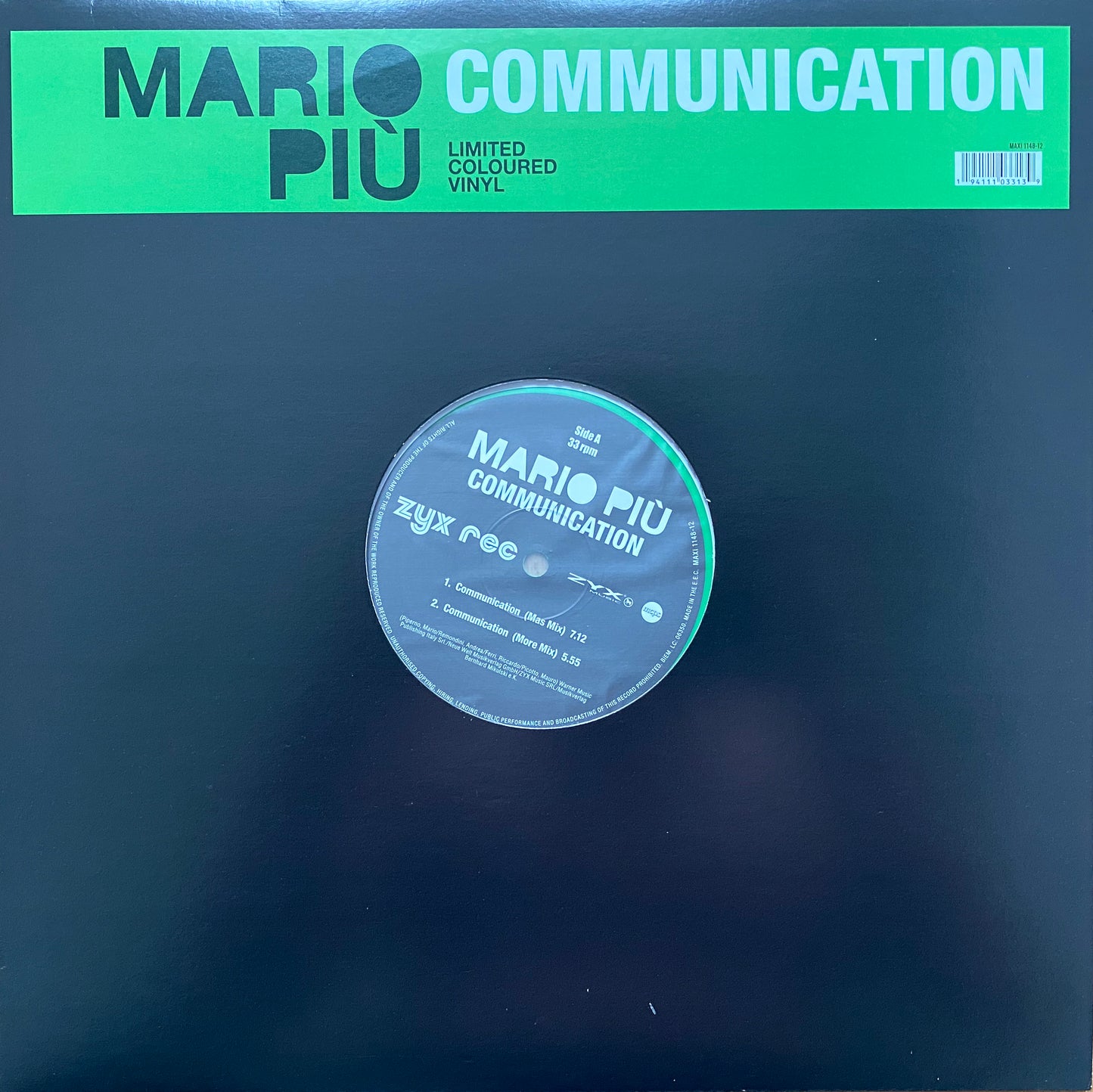 Mario Piu - Communication (Limited green vinyl) (12" Maxi Single)