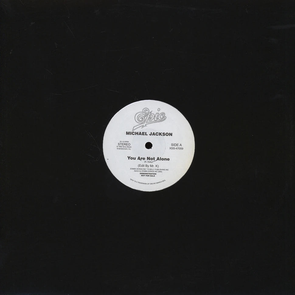 Michael Jackson - You are not alone (remix) / Lil' Louis - Club lonely (12" Maxi Single)