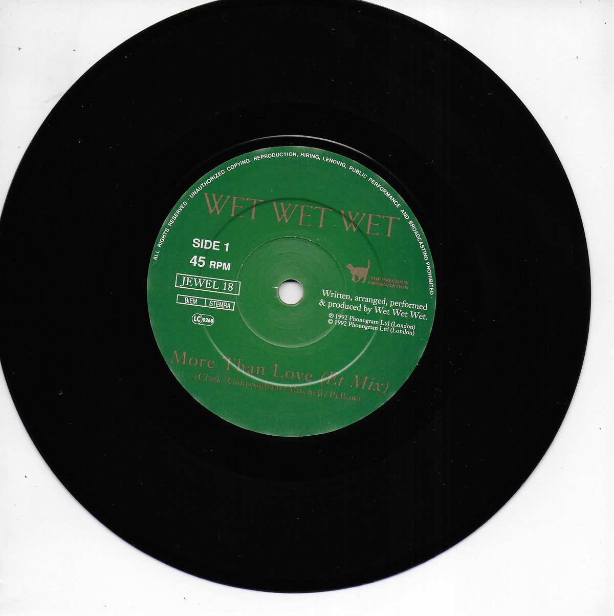 Wet Wet Wet - More than love / Goodnight girl (Engelse uitgave)