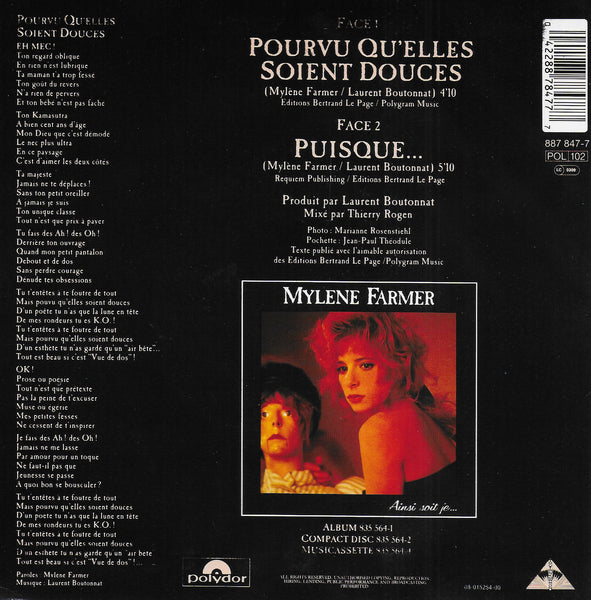 Mylene Farmer - Pourvu qu'elles soient douces