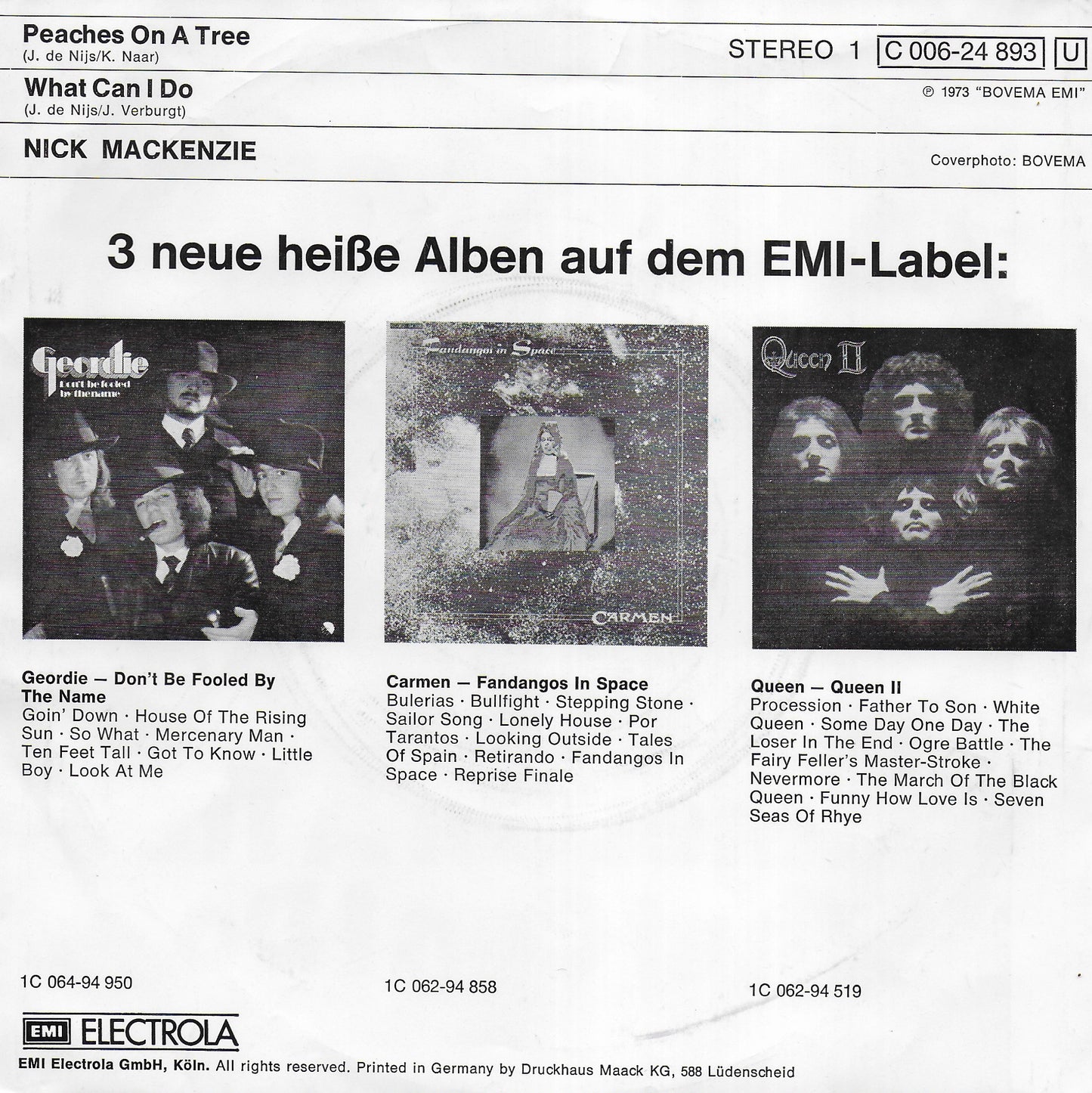 Nick Mackenzie - Peaches on a tree (Duitse uitgave)