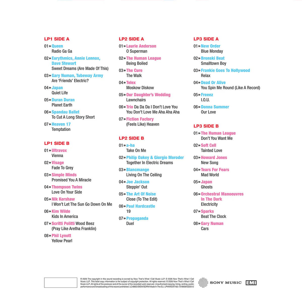 Various - Now That's What I Call An Era: (Feels Like) Heaven 1978 > 1985 (Red, blue & pink vinyl) (3LP)