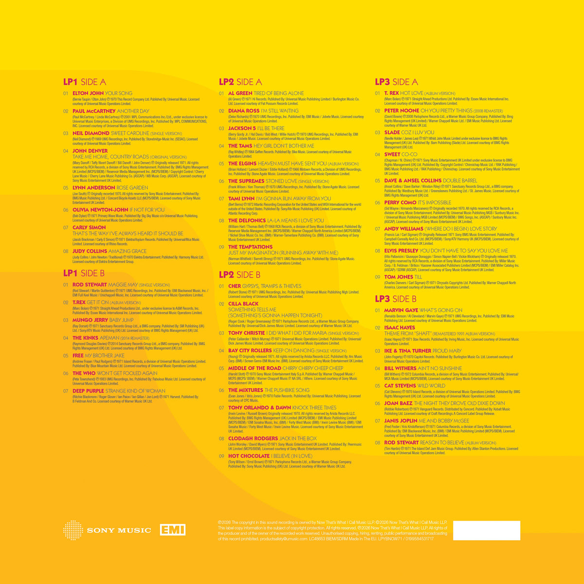 Various - Now Yearbook 1971 (Bright yellow vinyl) (3LP)