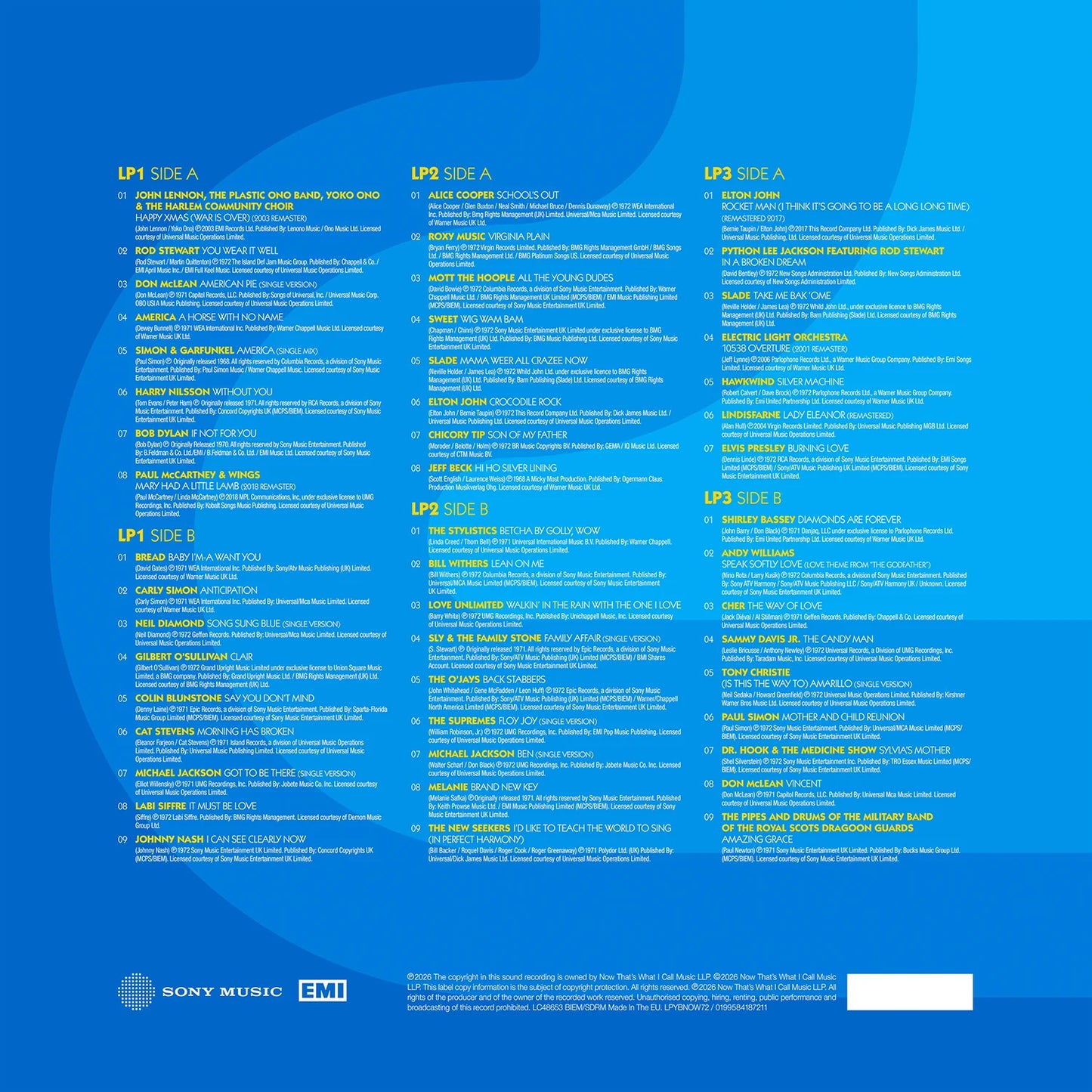 Various - Now Yearbook 1972 (Blue vinyl) (3LP)