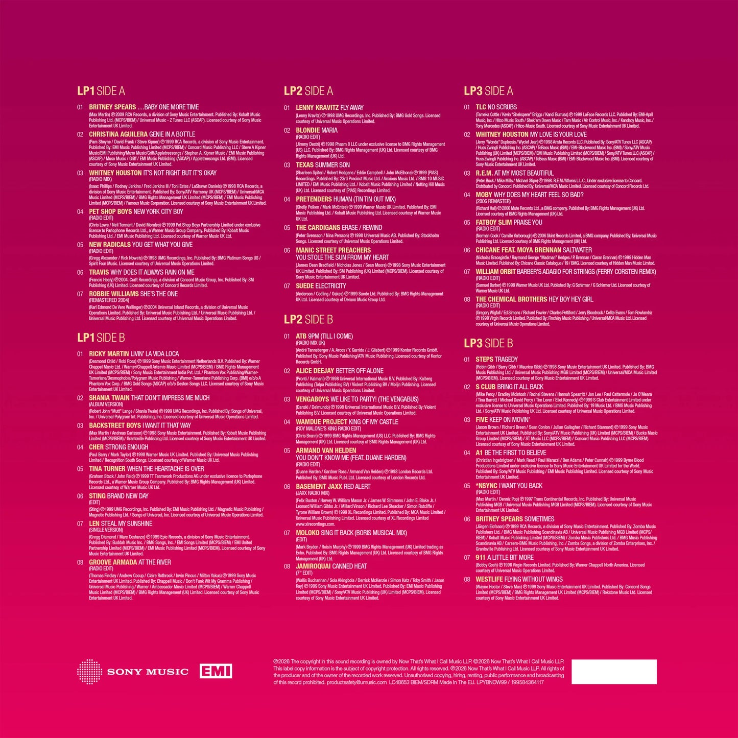 Various - Now Yearbook 1999 (Magenta red vinyl) (3LP)