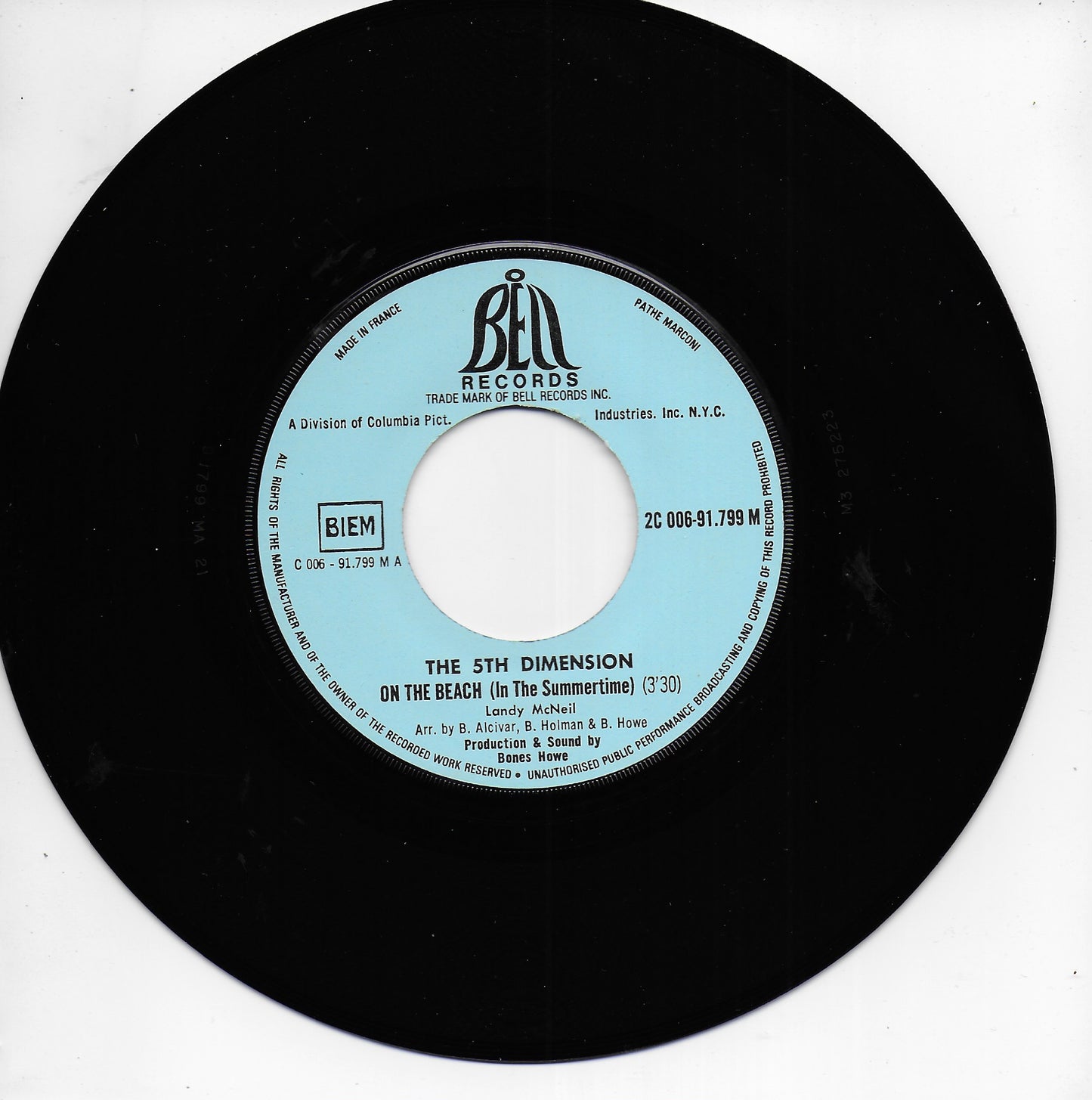 5th Dimension - On the beach (in the summertime) (Franse uitgave)