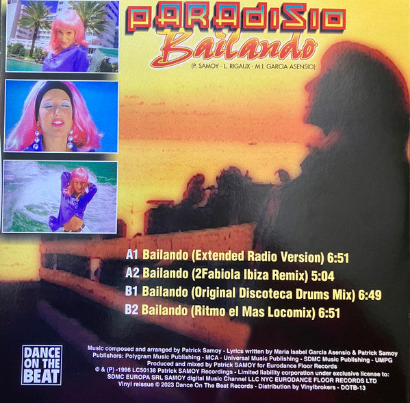 Paradisio - Bailando (Red vinyl) (12" Maxi Single)