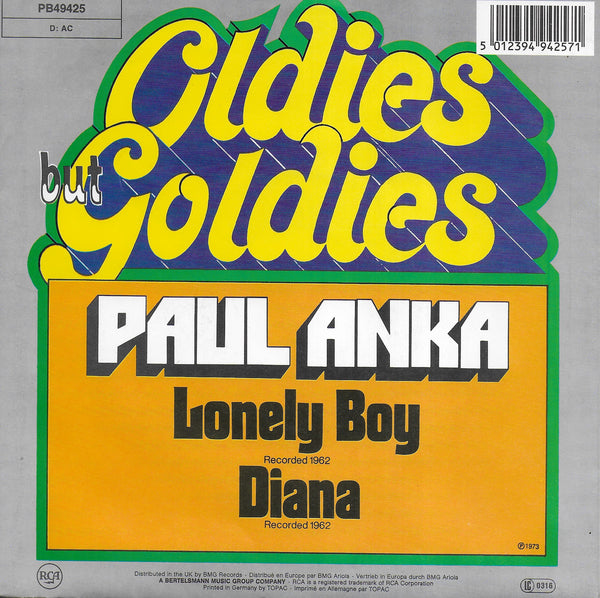 Paul Anka - Lonely boy / Diana (Duitse uitgave)