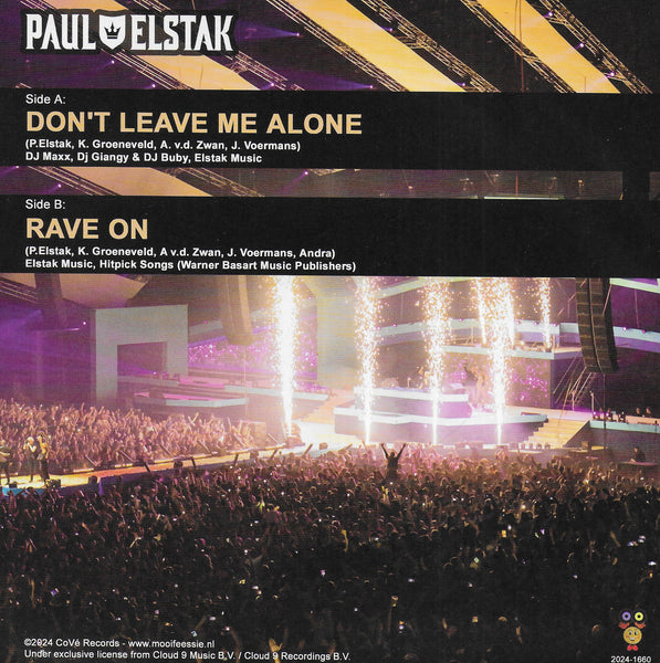 Paul Elstak - Don't leave me alone / Rave on (Limited blue vinyl)