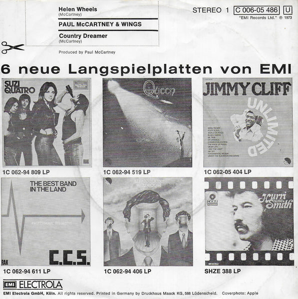 Paul McCartney & Wings - Helen wheels (Duitse uitgave)