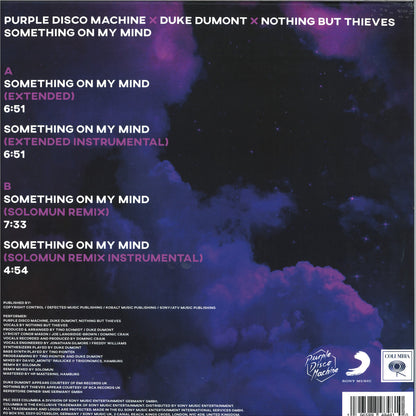 Purple Disco Machine x Duke Dumont x Nothing But Thieves - Something on my mind (12" Maxi Single)