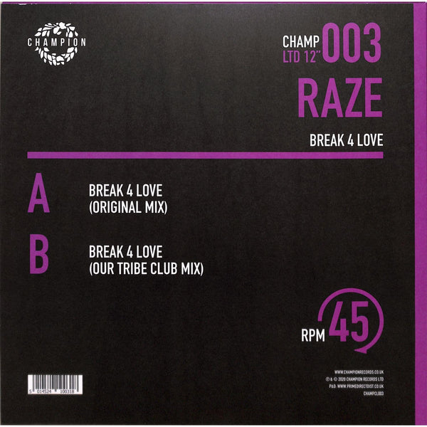 Raze - Break 4 love (12" Maxi Single)