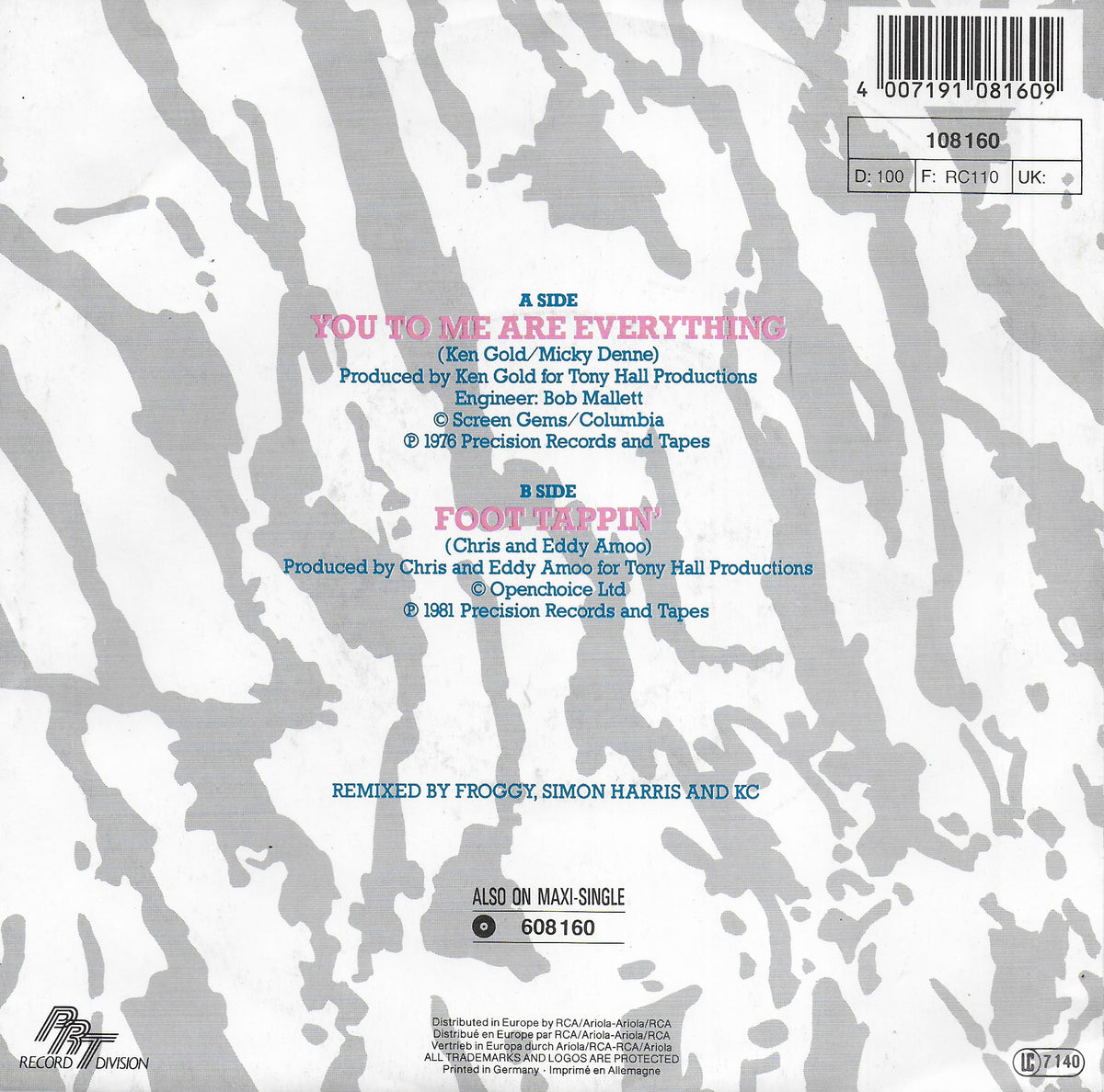The Real Thing - You to me are everything (the decade remix 76-86) (Europese uitgave)