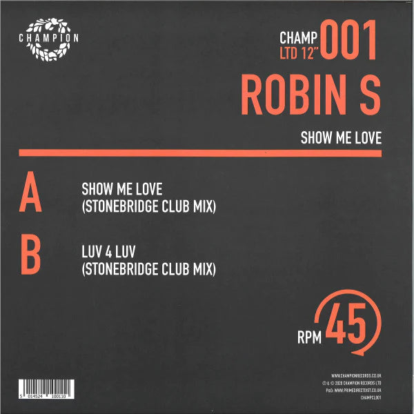Robin S - Show me love / Luv 4 luv (Exclusive blue vinyl) (12" Maxi Single)