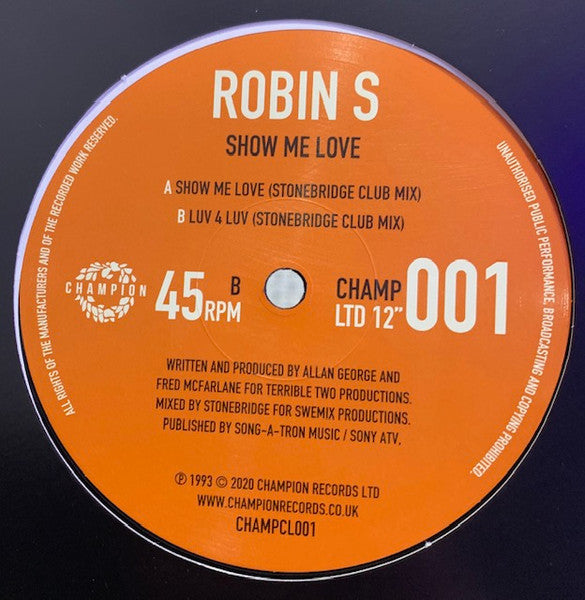 Robin S - Show me love / Luv 4 luv (12" Maxi Single)