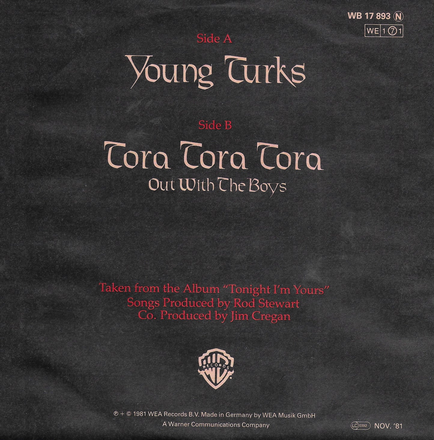Rod Stewart - Young turks (Duitse uitgave)