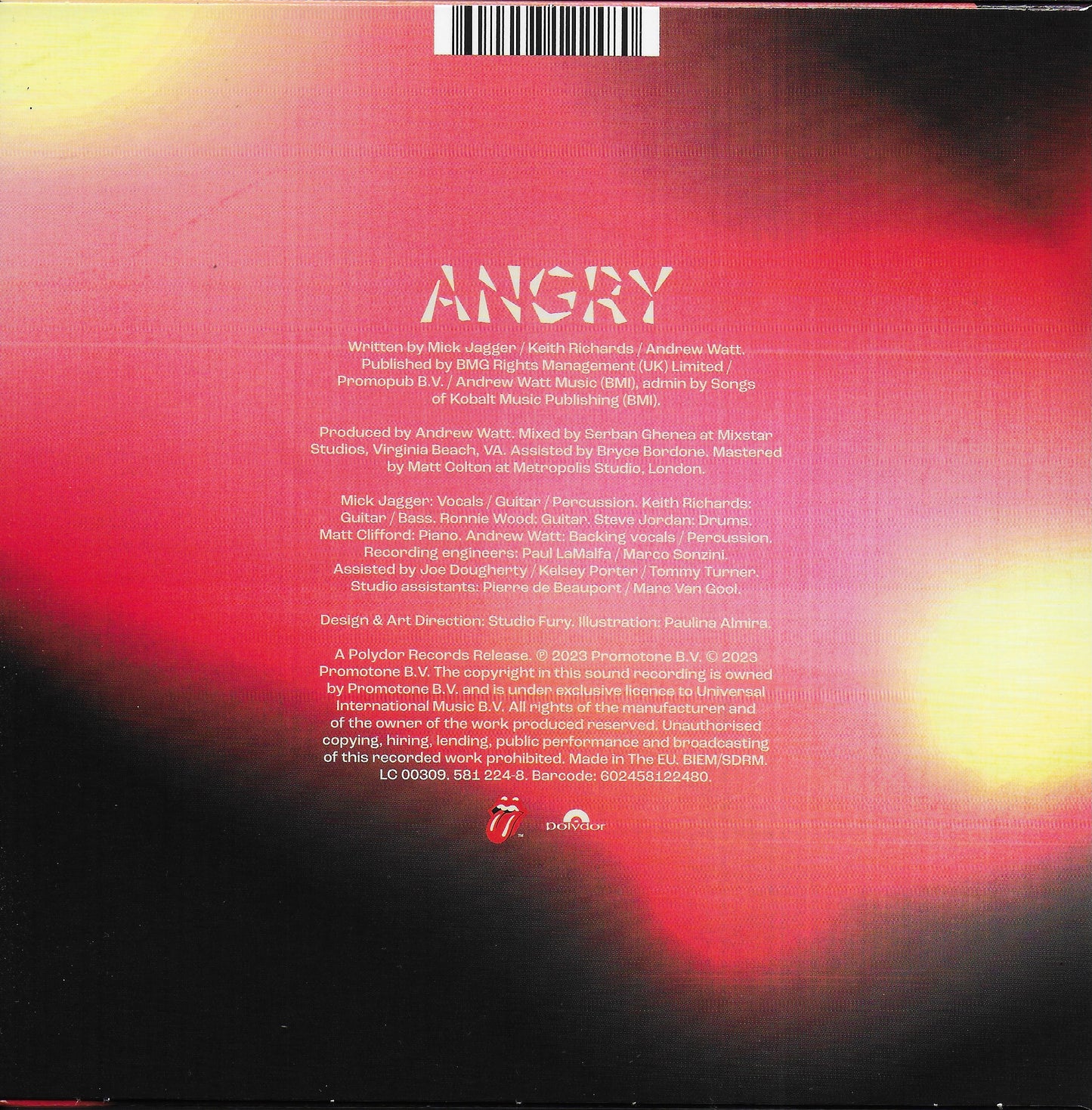 Rolling Stones - Angry (Limited red vinyl)