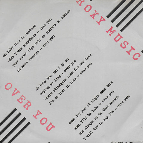Roxy Music - Over you (Scandinavische uitgave)