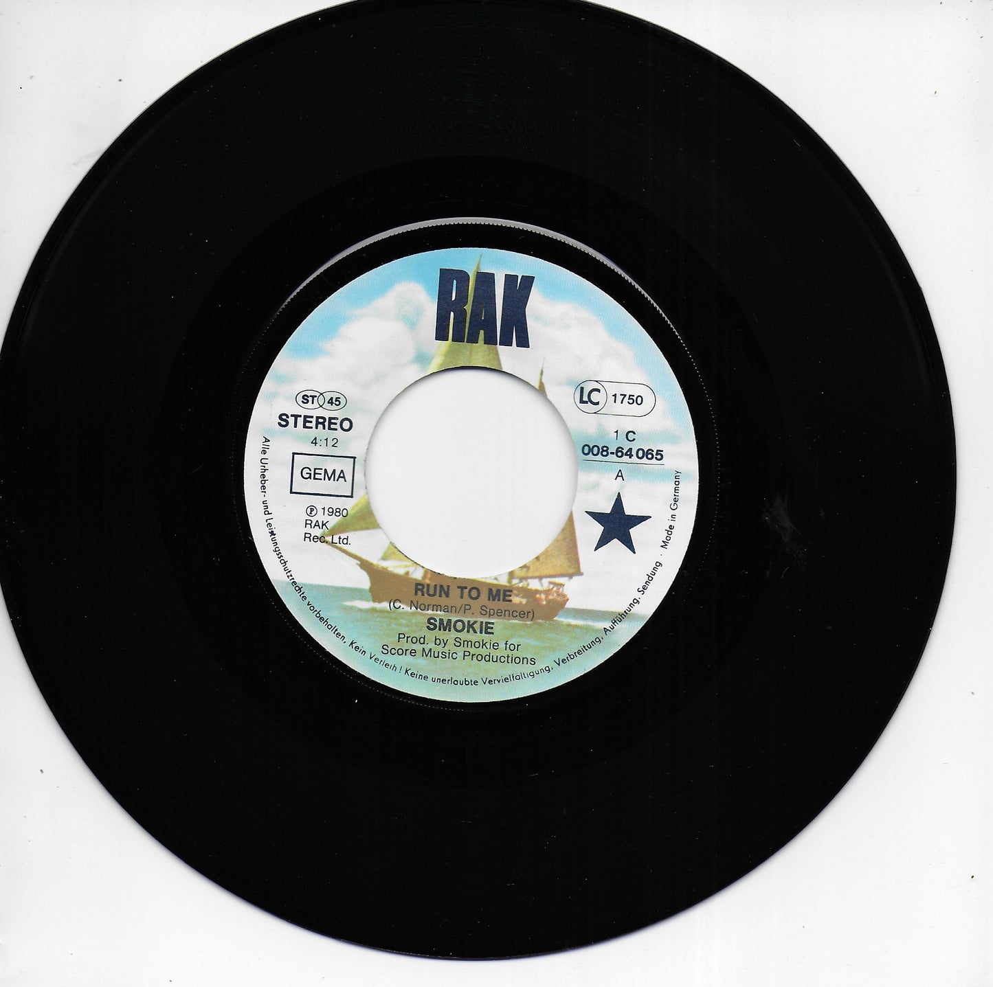 Smokie - Run to me (Duitse uitgave)
