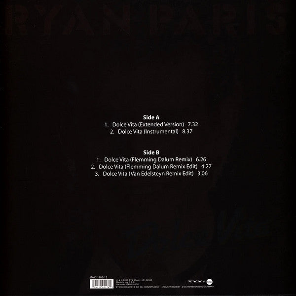 Ryan Paris - Dolce vita (40th Anniversary edition, green/white marbled vinyl) (12" Maxi Single)