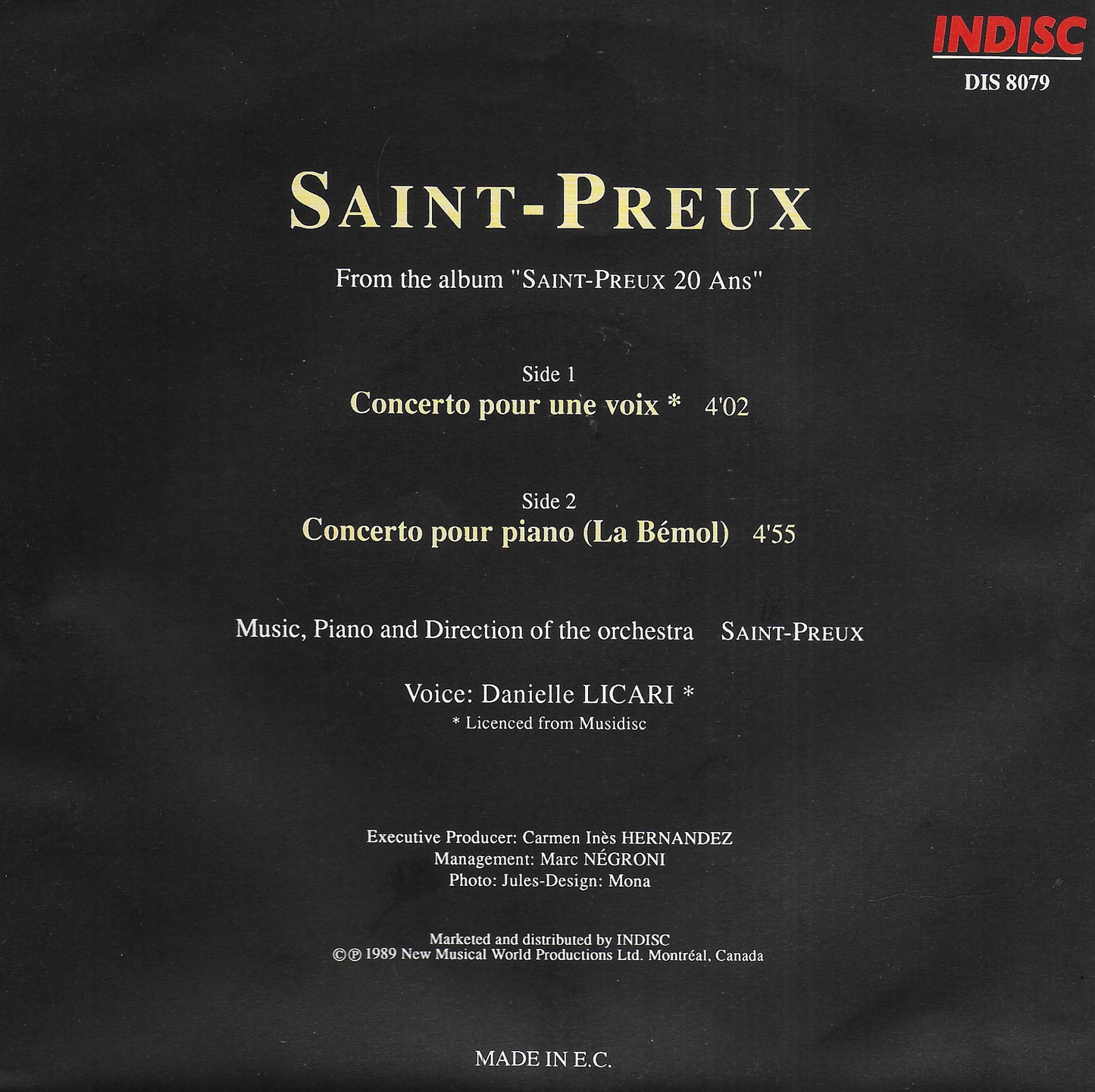 Saint-Preux - Concerto pour une voix