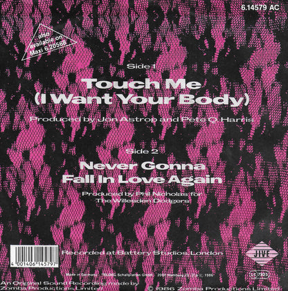 Samantha Fox - Touch me (i want your body) (Duitse uitgave)