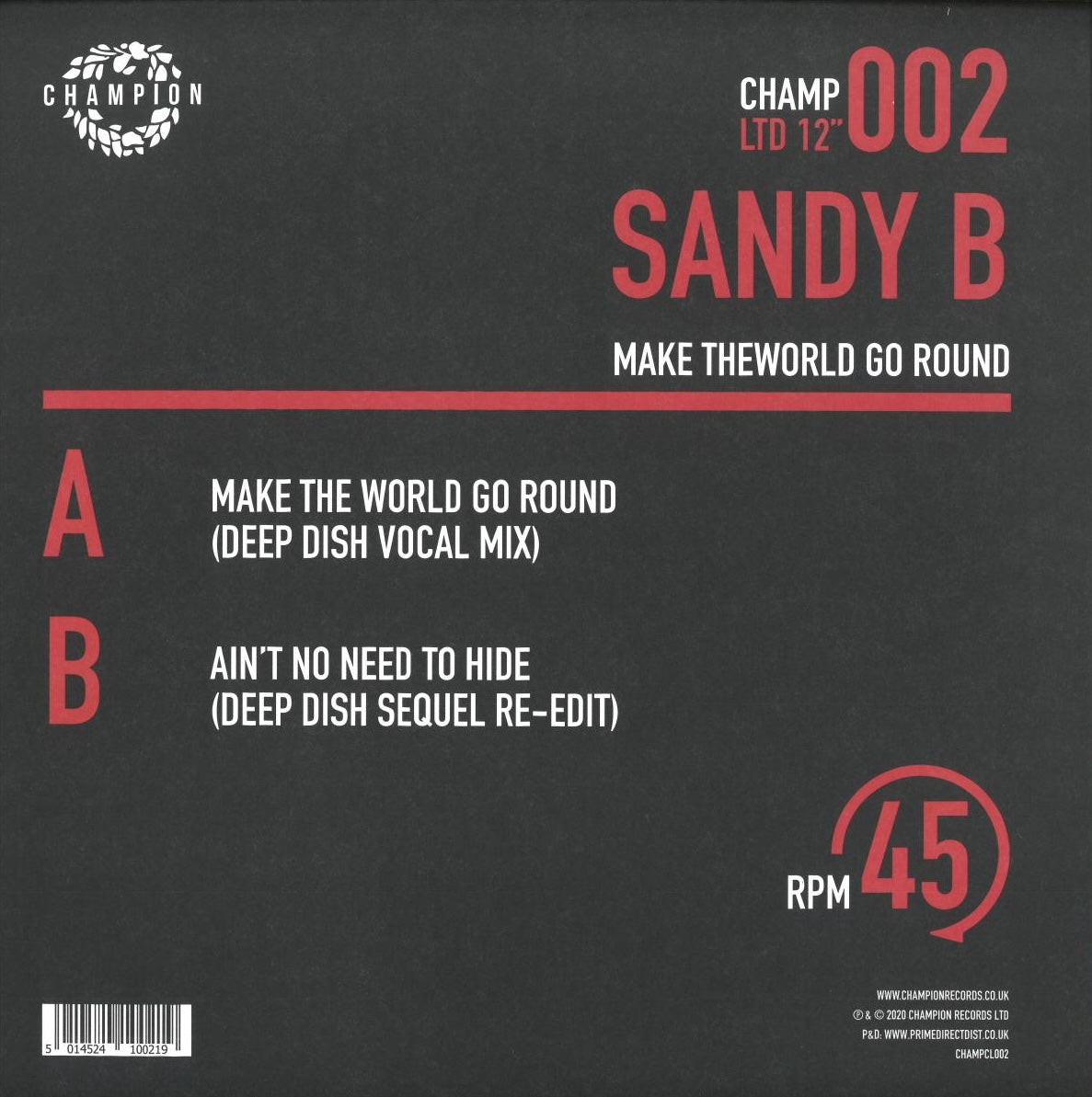 Sandy B - Make the world go round (12" Maxi Single)
