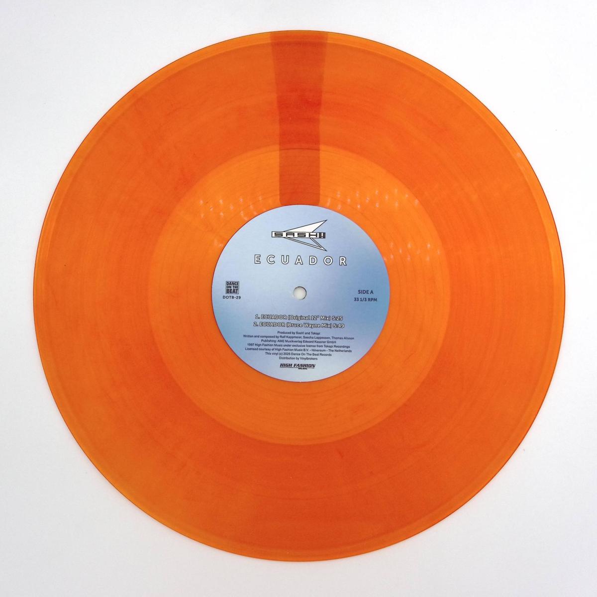 Sash! - Ecuador (Orange vinyl) (12" Maxi Single)