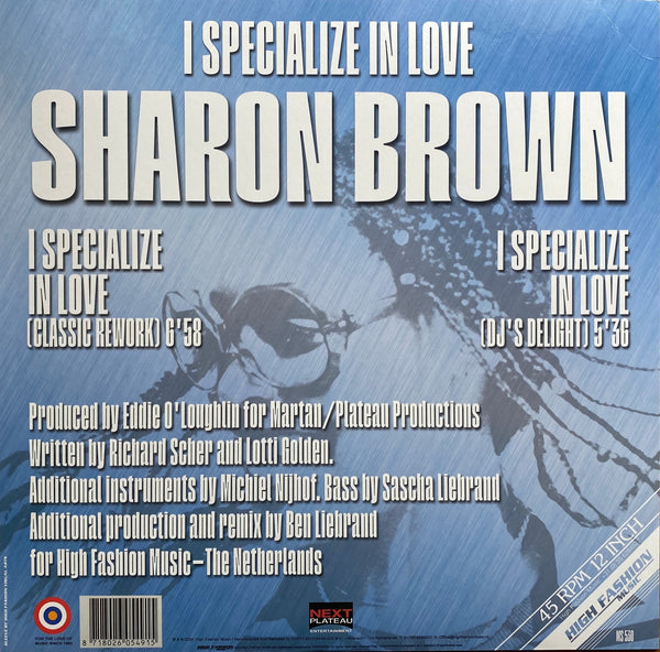 Sharon Brown - I specialize in love (Ben Liebrand remix) (Limited blue vinyl) (12" Maxi Single)