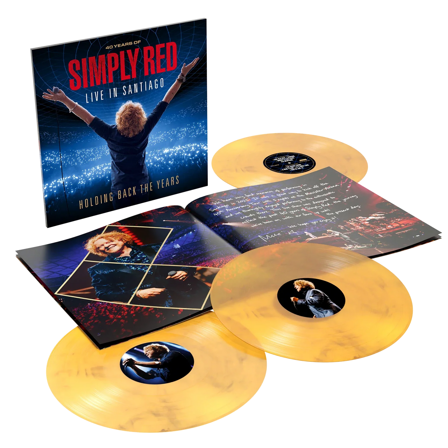 Simply Red - Holding Back The Years | Live In Santiago (Limited crystal clear, yellow & black marbled vinyl) (3LP)