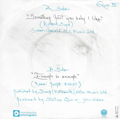 Status Quo - Something about you baby i like (Engelse uitgave)