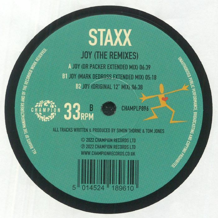 Staxx - Joy (The Remixes) (12" Maxi Single)
