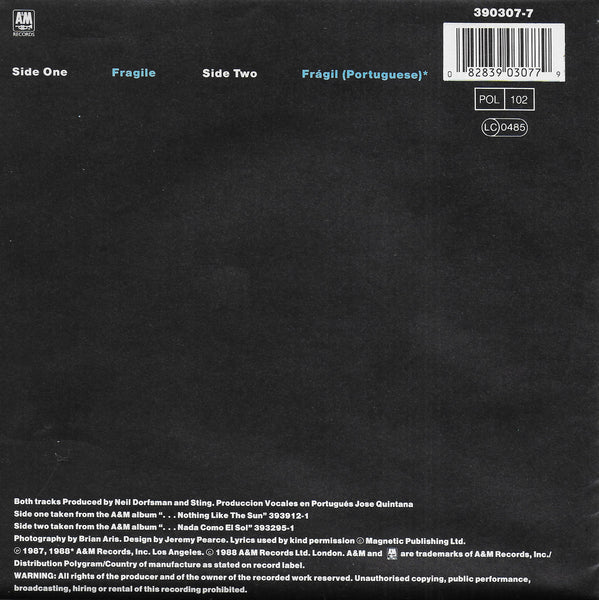 Sting - Fragile (Poster sleeve)