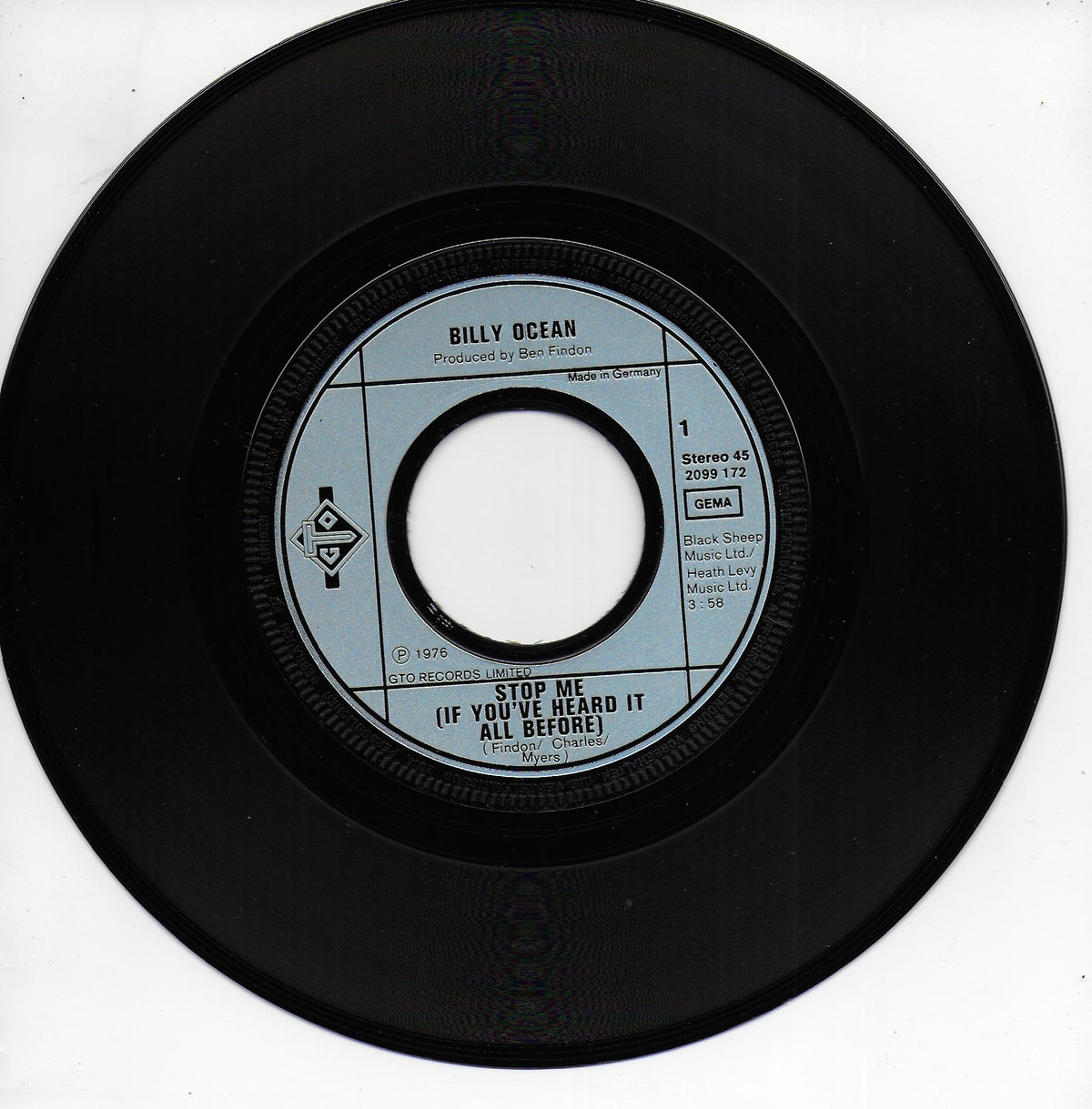 Billy Ocean - Stop me (if you've heard it all before) (Duitse uitgave)