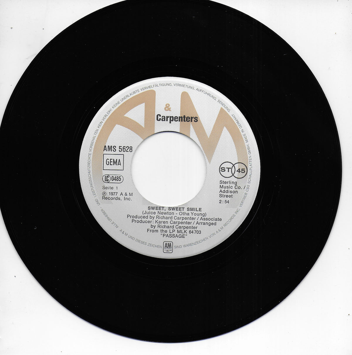 Carpenters - Sweet, sweet smile (Duitse uitgave)