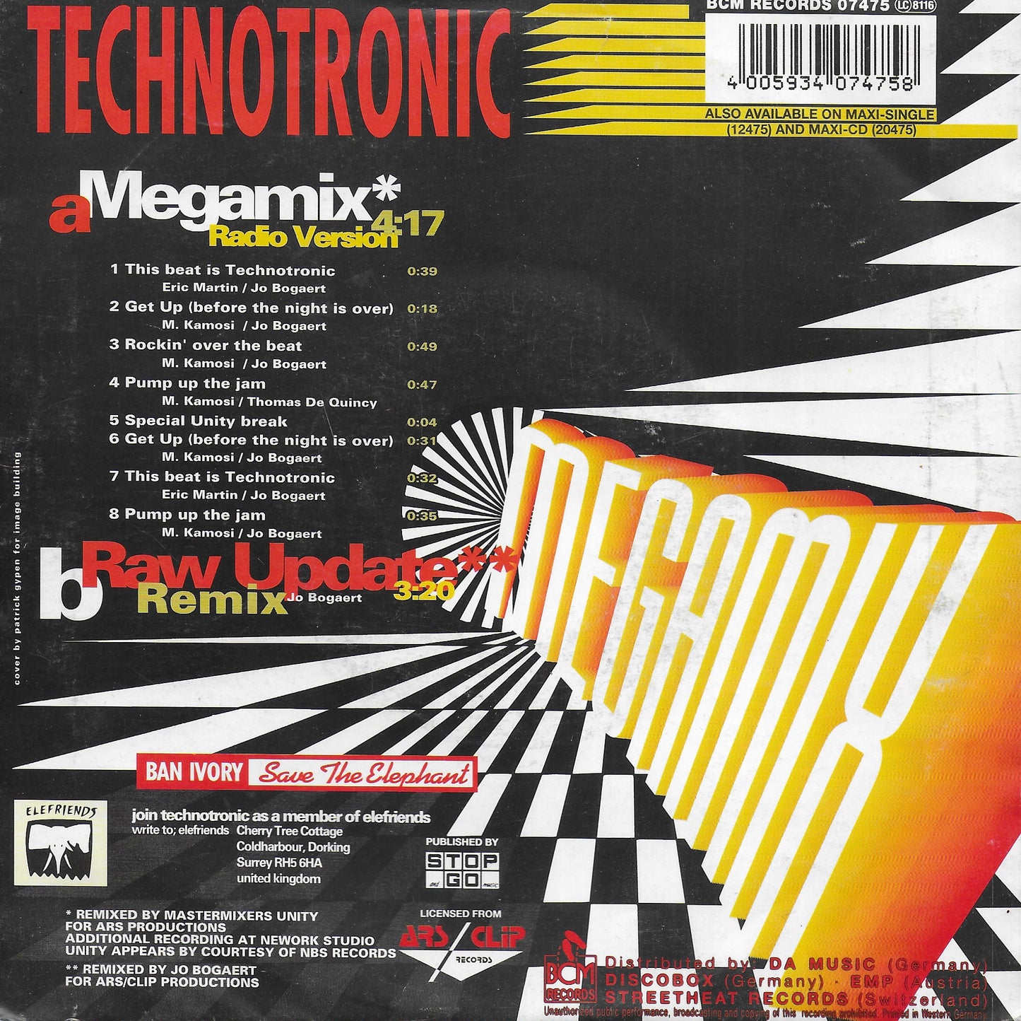 Technotronic - Megamix (Duitse uitgave)
