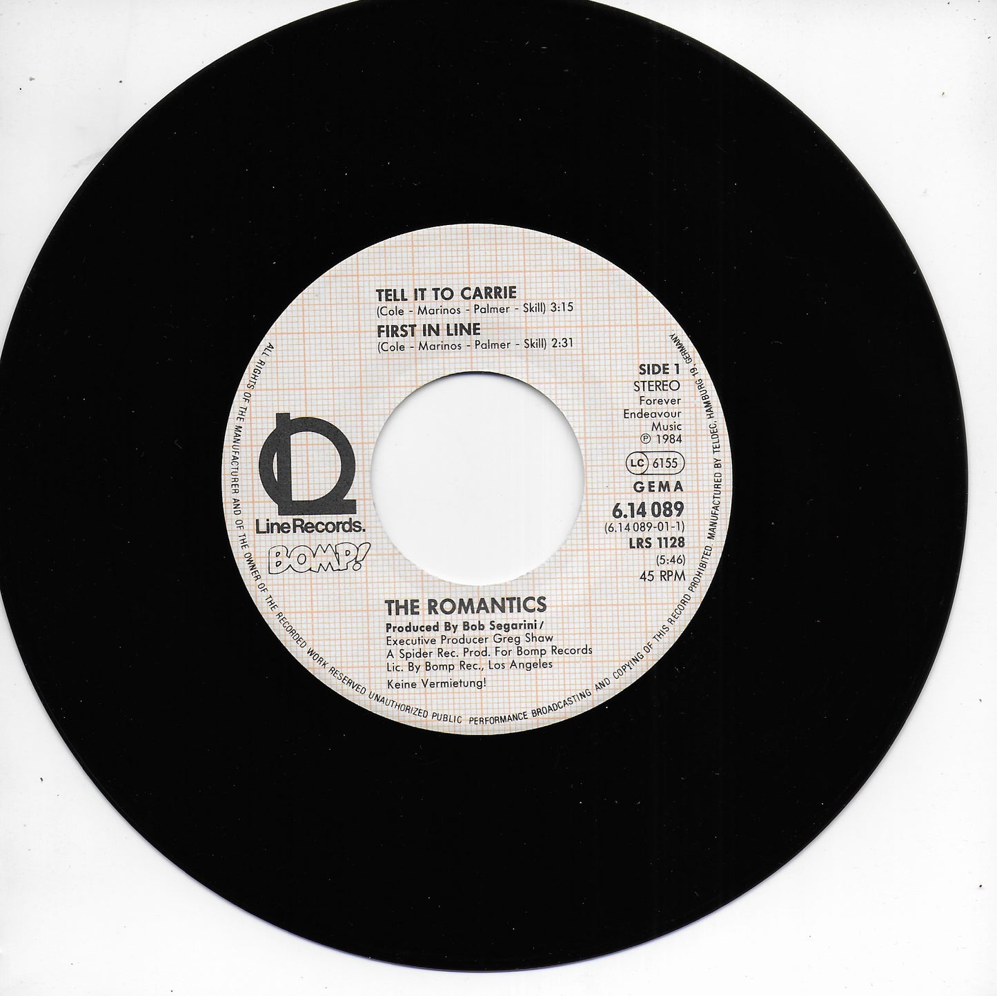 Romantics - Tell it to Carrie (Duitse uitgave)