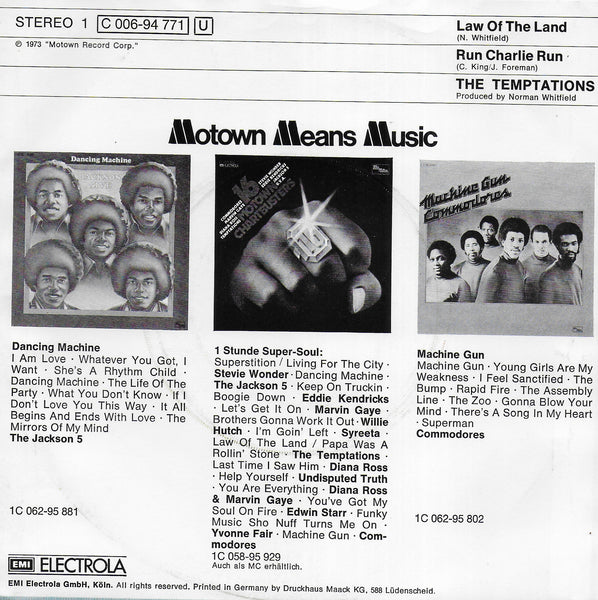 The Temptations - Law of the land (Duitse uitgave)