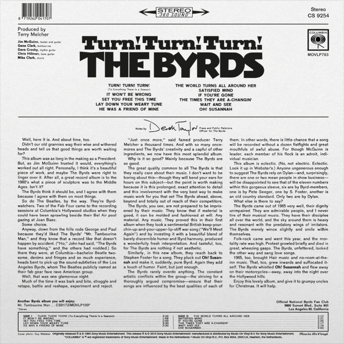 The Byrds - Turn! Turn! Turn! (Limited blue vinyl) (LP)