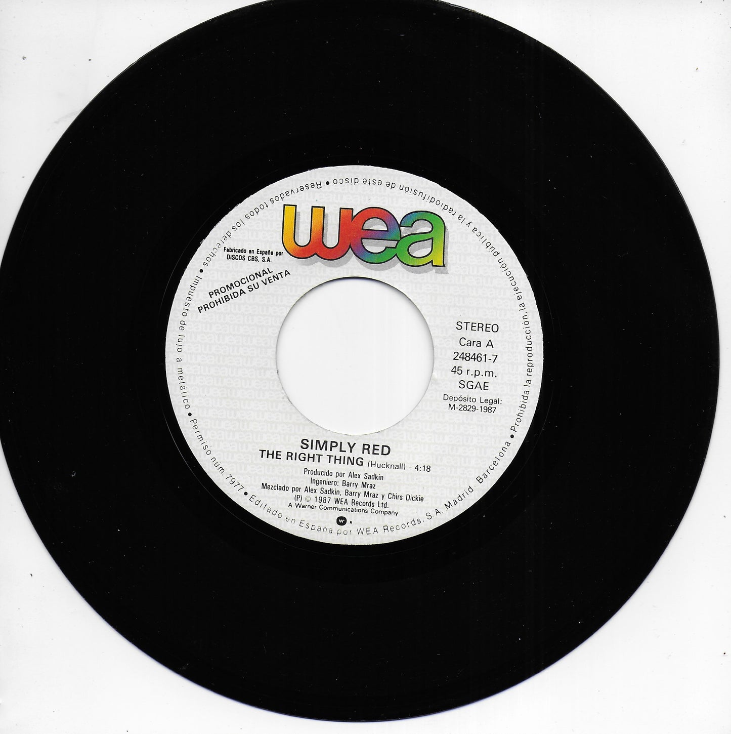 Simply Red - The right thing (Spaanse promo uitgave)
