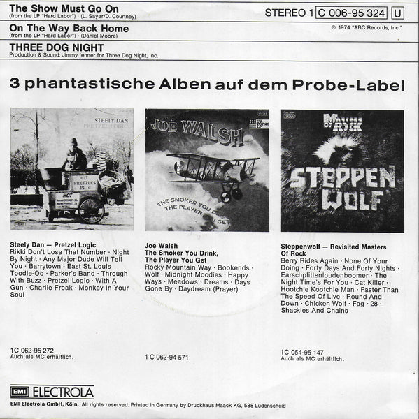 Three Dog Night - The show must go on (Duitse uitgave)