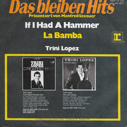 Trini Lopez - If i had a hammer / La Bamba (Duitse uitgave)