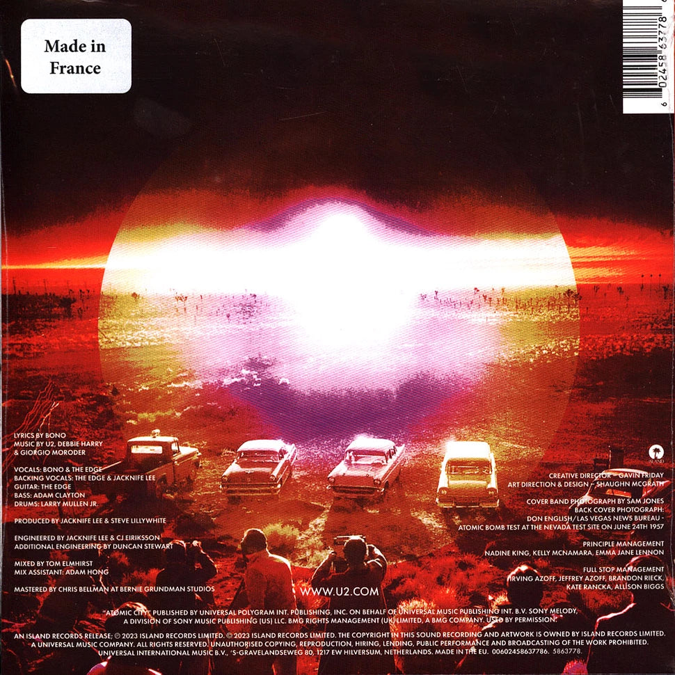 U2 - Atomic city (Limited edition, photoluminescent transparent vinyl)