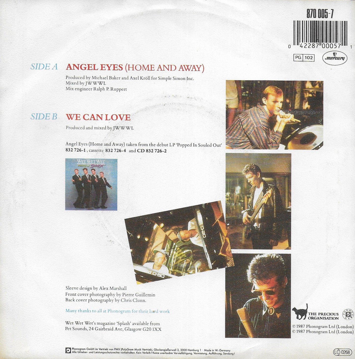 Wet Wet Wet - Angel eyes (home and away) (Duitse uitgave)
