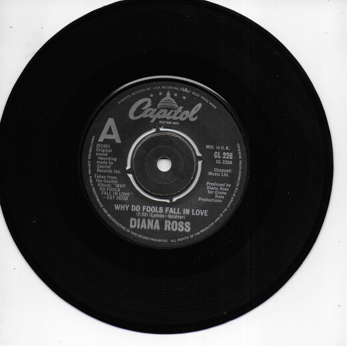 Diana Ross - Why do fools fall in love (Engelse uitgave)