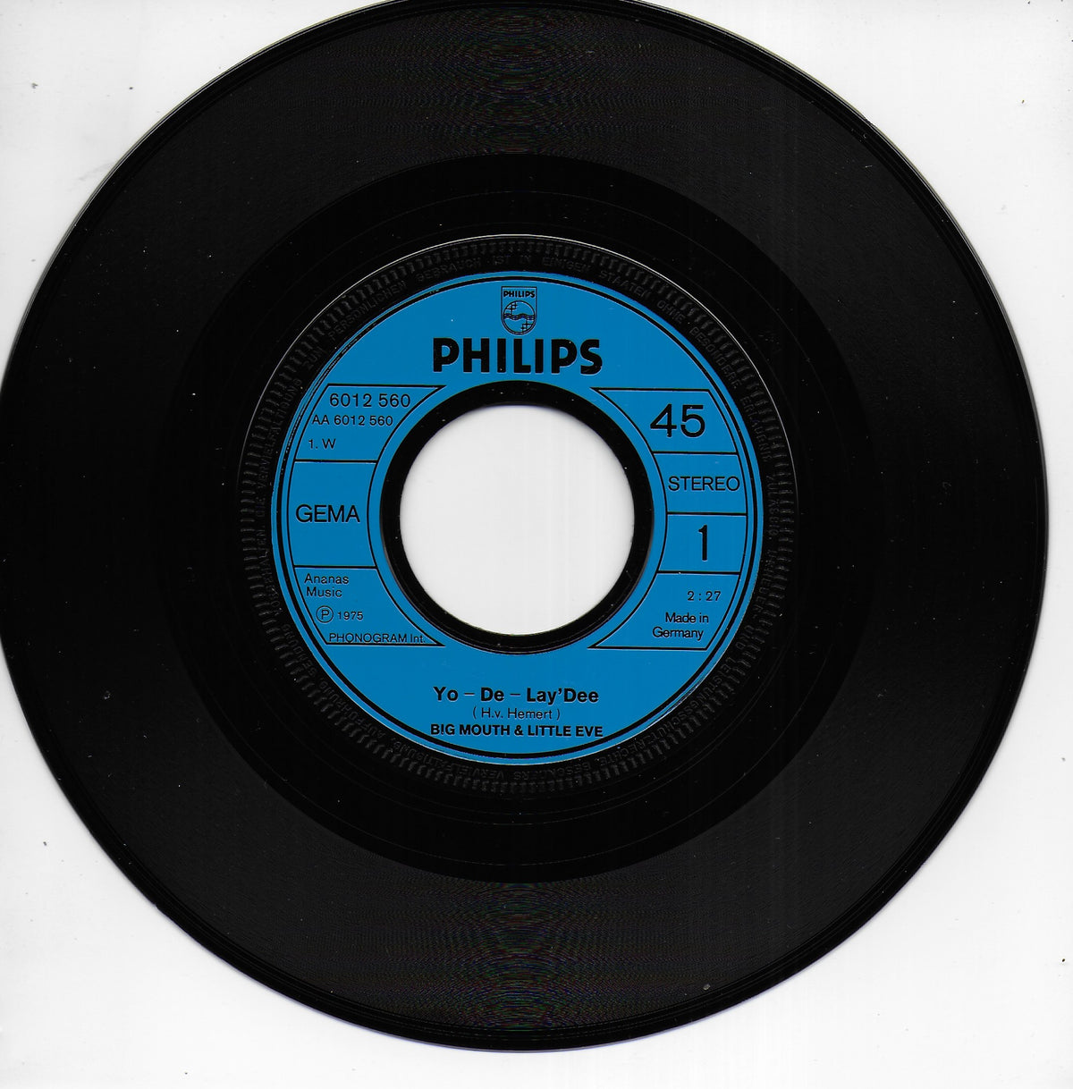 Big Mouth & Little Eve - Yo-de-lay-dee (Duitse uitgave)