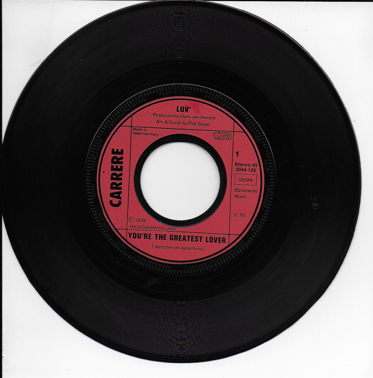 Luv - You're the greatest lover (Duitse uitgave)