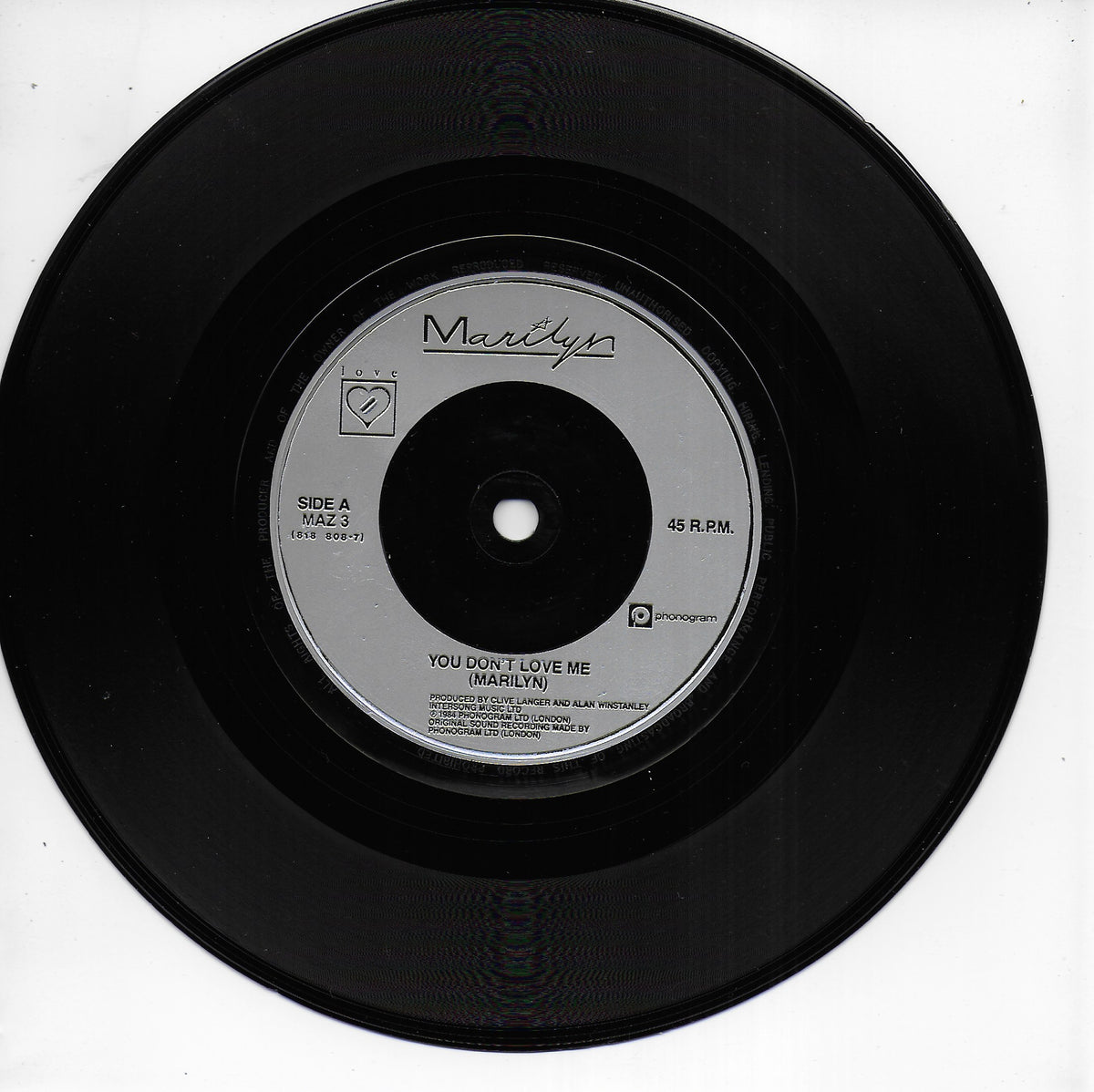 Marilyn - You don't love me (Engelse uitgave)