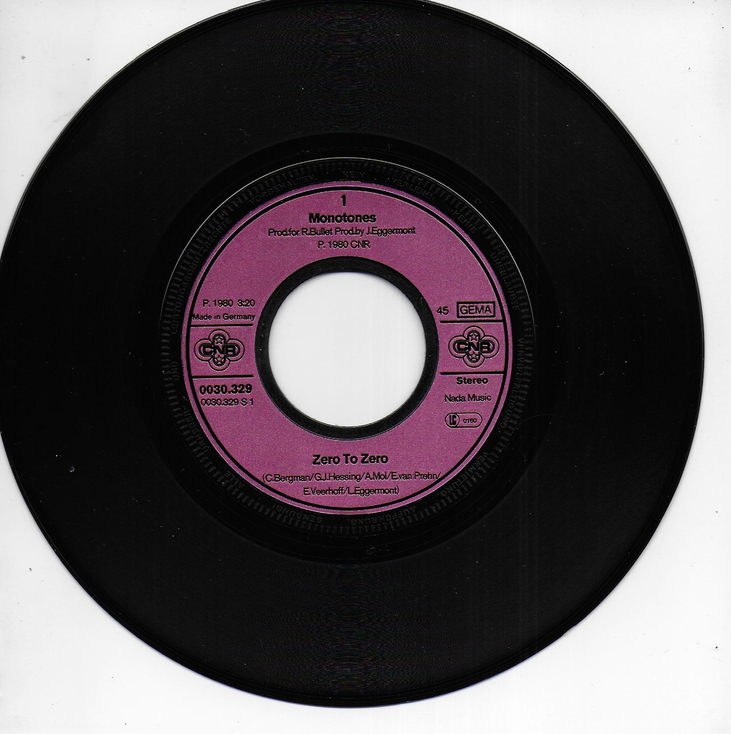 Monotones - Zero to zero (Duitse uitgave)