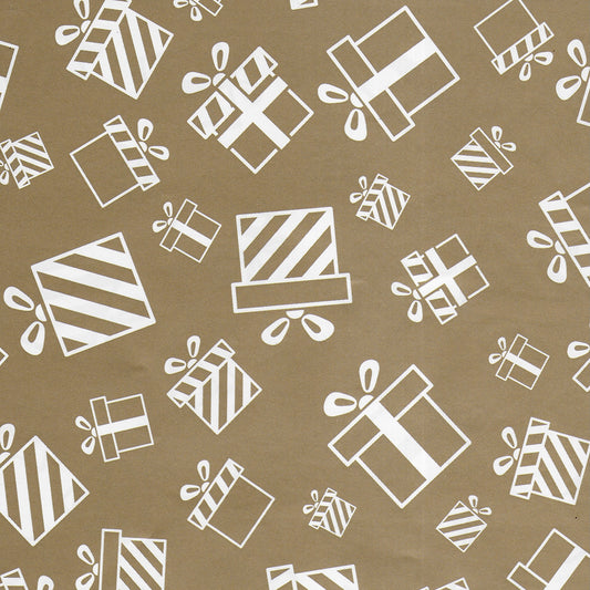 Cadeaupapier goud/wit